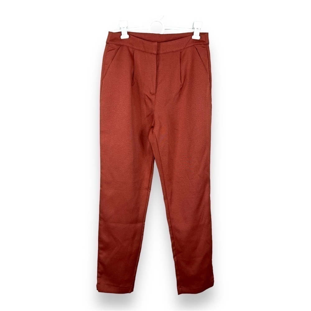 NEW Showpo Mauve Brick Red Dress Pants Size 4  Straight Leg Fall Color